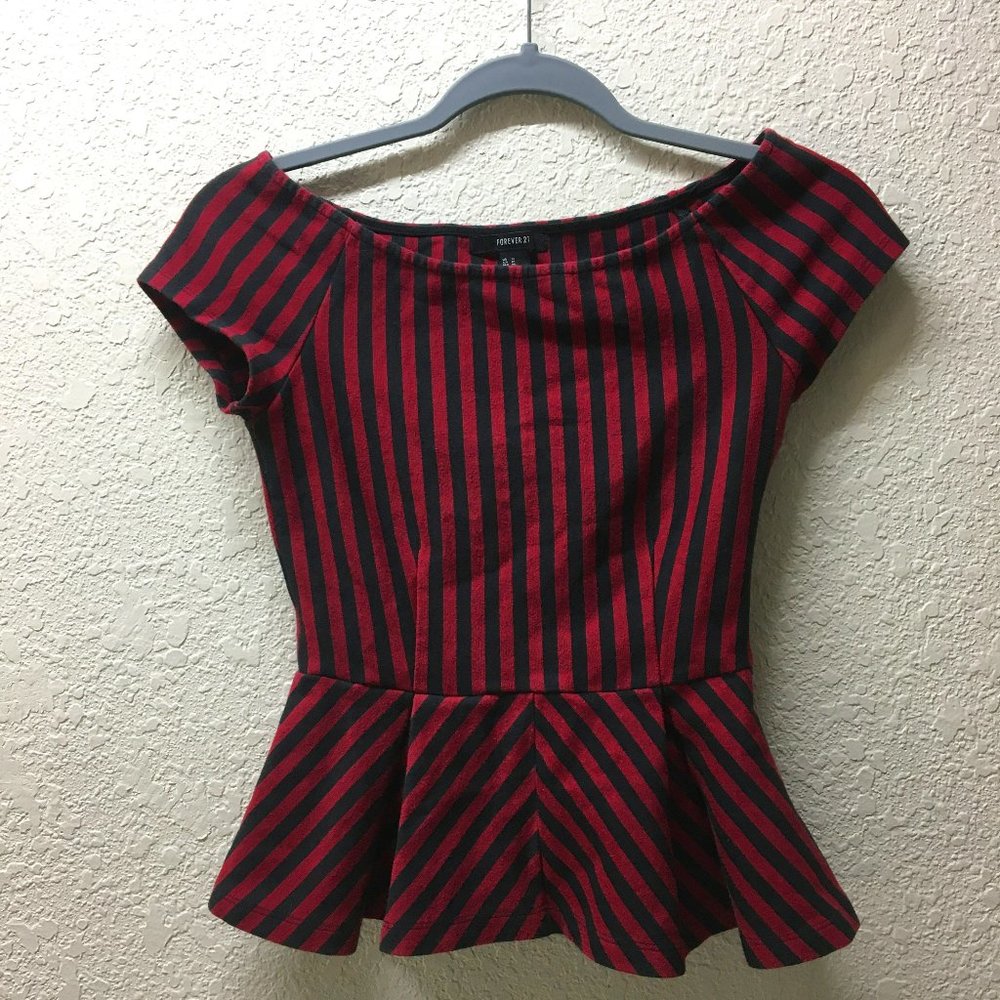 Donated. Red and black pin stripe top